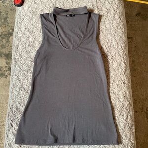 Express gray sleeveless shirt with front cutout